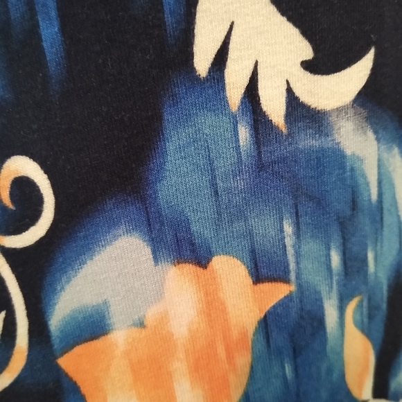 Dana Buchman Waist knot Sleeveless Dress, Blues/White/Peach, Size Large - Picture 5 of 12